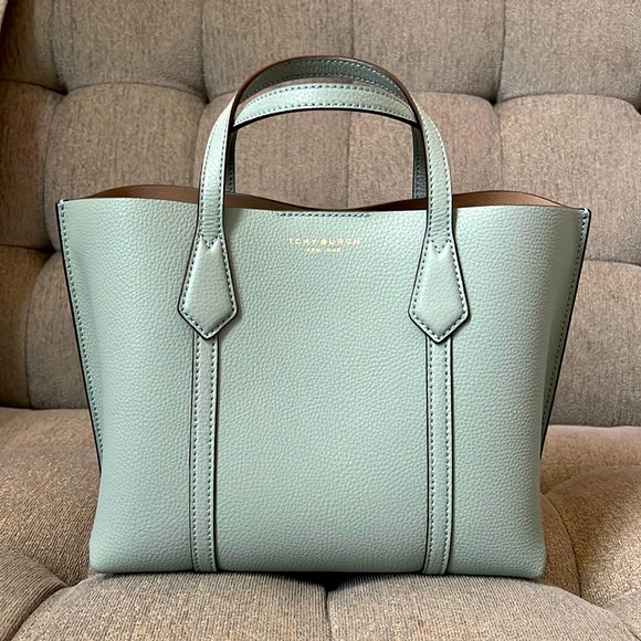 Tory Burch Small Perry Triple Compartment Tote Bag in Blue Celadon - Picture 3 of 15
